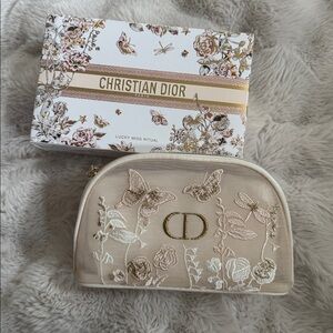 Dior Beauty Beige Embroidered Pouch